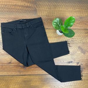 HUDSON 30 Tally Black Raw Hem Skinny Jeans Women Mid-Rise